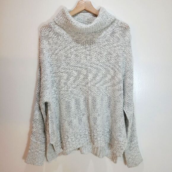 Lush Gray Knit Oversized Cowl Neck Sweater - Picture 1 of 9